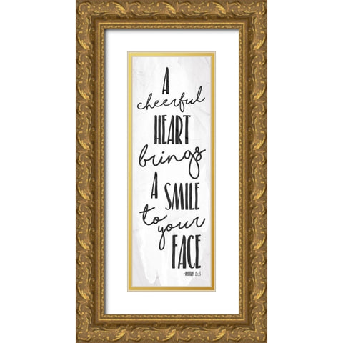 Cheerful White Gold Ornate Wood Framed Art Print with Double Matting by Grey, Jace