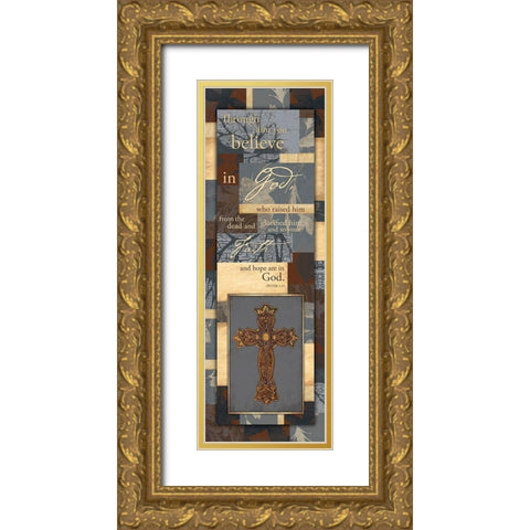 Raised Him Gold Ornate Wood Framed Art Print with Double Matting by Grey, Jace