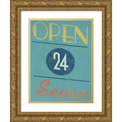Open 24 Seven Gold Ornate Wood Framed Art Print with Double Matting by Grey, Jace