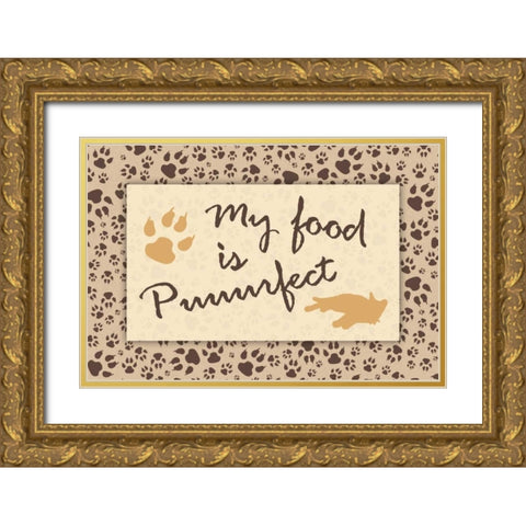 Cat Gold Ornate Wood Framed Art Print with Double Matting by Grey, Jace