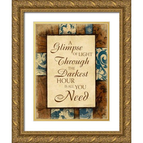Darkest II Gold Ornate Wood Framed Art Print with Double Matting by Grey, Jace
