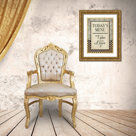 Kitchen Todays Menu Gold Ornate Wood Framed Art Print with Double Matting by Grey, Jace