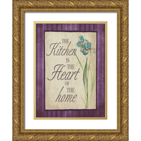 Kitchen Heart of The Home Gold Ornate Wood Framed Art Print with Double Matting by Grey, Jace