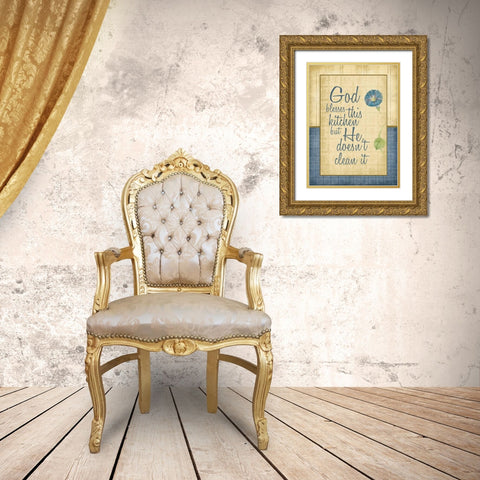 Kitchen gods Gold Ornate Wood Framed Art Print with Double Matting by Grey, Jace