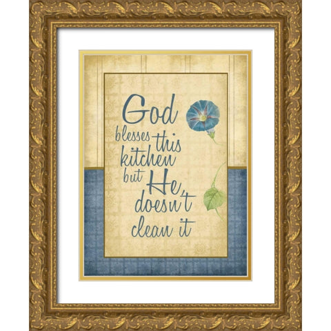 Kitchen gods Gold Ornate Wood Framed Art Print with Double Matting by Grey, Jace