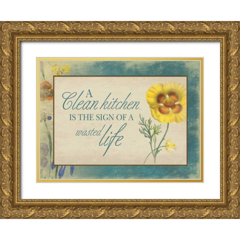 Kitchen Wasted Life 2 Gold Ornate Wood Framed Art Print with Double Matting by Grey, Jace