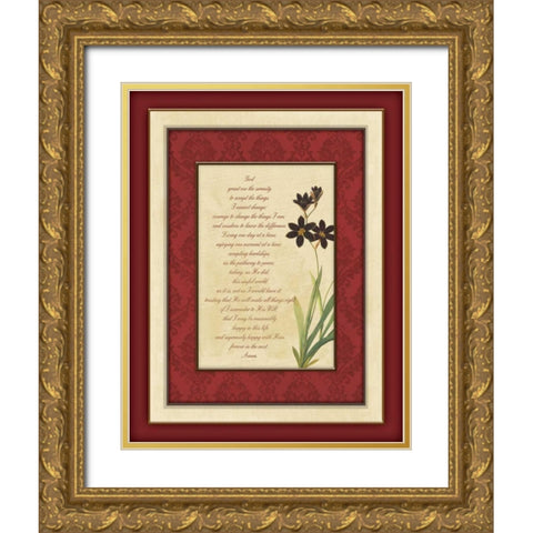 Religious Floral Gold Ornate Wood Framed Art Print with Double Matting by Grey, Jace