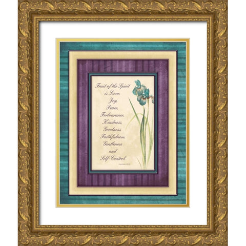 Religious Floral 2 Gold Ornate Wood Framed Art Print with Double Matting by Grey, Jace