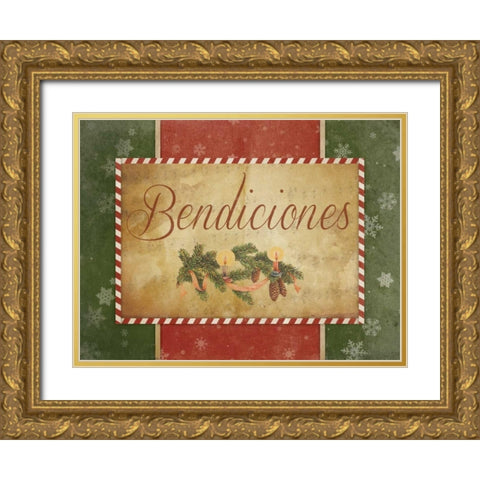 Bendiciones Gold Ornate Wood Framed Art Print with Double Matting by Grey, Jace