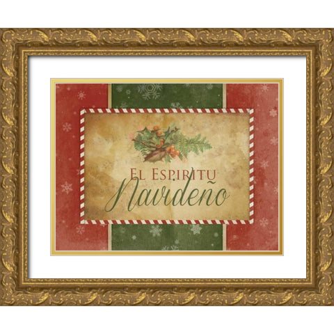 El Espiritu Navideno Gold Ornate Wood Framed Art Print with Double Matting by Grey, Jace