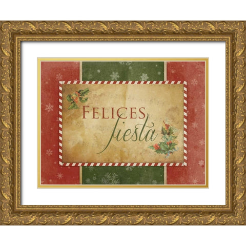 Felices Fiesta Gold Ornate Wood Framed Art Print with Double Matting by Grey, Jace