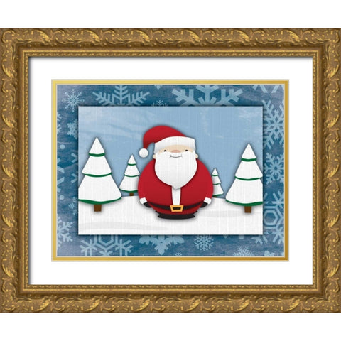 Santa Gold Ornate Wood Framed Art Print with Double Matting by Grey, Jace