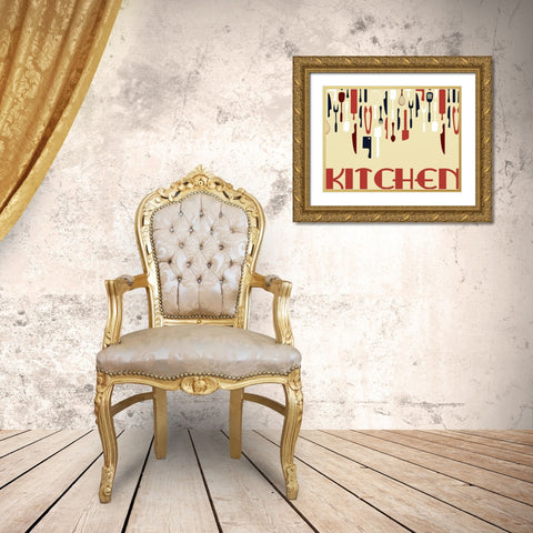 Kitchen Dinning E Gold Ornate Wood Framed Art Print with Double Matting by Grey, Jace