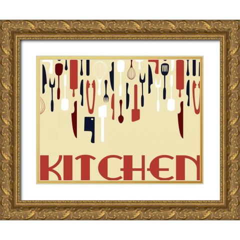 Kitchen Dinning E Gold Ornate Wood Framed Art Print with Double Matting by Grey, Jace