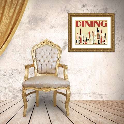 Kitchen Dinning F Gold Ornate Wood Framed Art Print with Double Matting by Grey, Jace