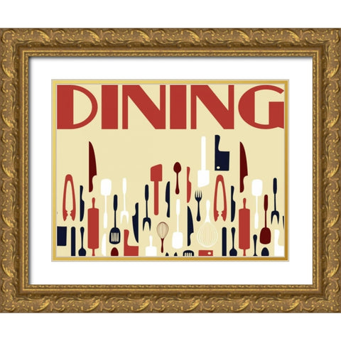 Kitchen Dinning F Gold Ornate Wood Framed Art Print with Double Matting by Grey, Jace