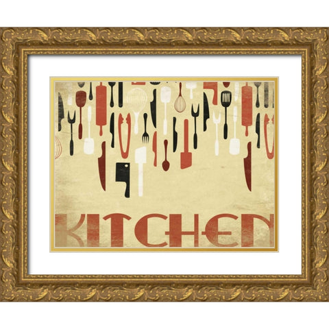 Kitchen Dinning G Gold Ornate Wood Framed Art Print with Double Matting by Grey, Jace