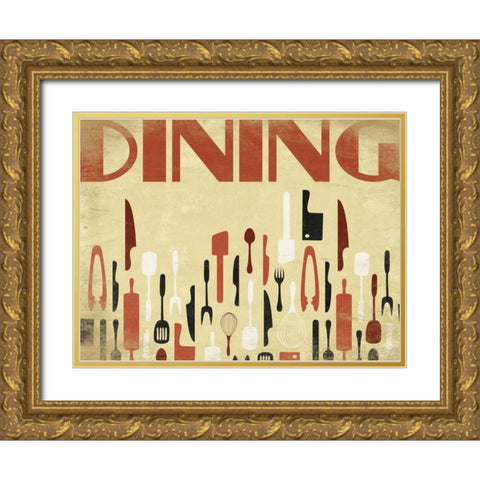Kitchen Dinning H Gold Ornate Wood Framed Art Print with Double Matting by Grey, Jace