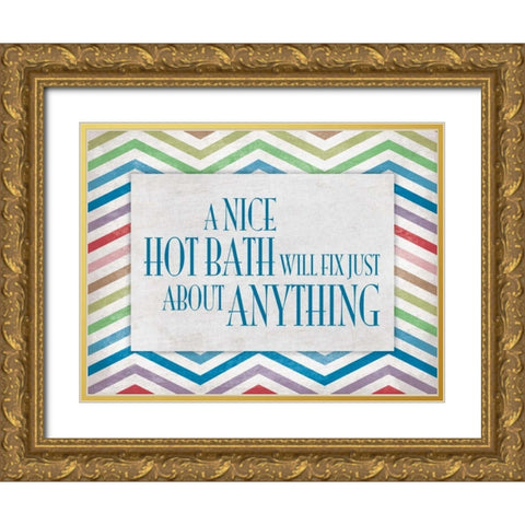 Chevron Bath B Gold Ornate Wood Framed Art Print with Double Matting by Grey, Jace