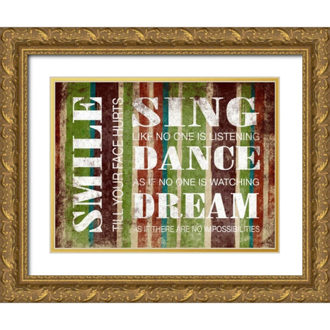 Smile Inspirational Gold Ornate Wood Framed Art Print with Double Matting by Grey, Jace