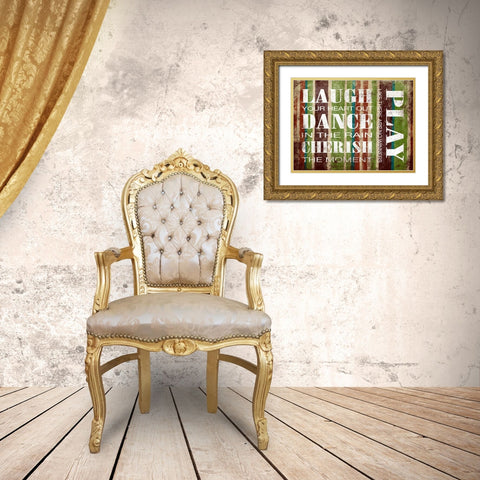 Play Inspirational Gold Ornate Wood Framed Art Print with Double Matting by Grey, Jace