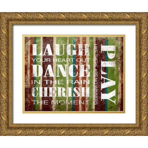 Play Inspirational Gold Ornate Wood Framed Art Print with Double Matting by Grey, Jace