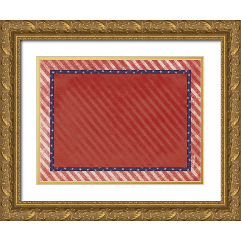 USA 2 Gold Ornate Wood Framed Art Print with Double Matting by Grey, Jace