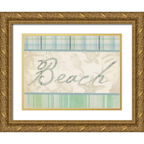 Beach Gold Ornate Wood Framed Art Print with Double Matting by Grey, Jace