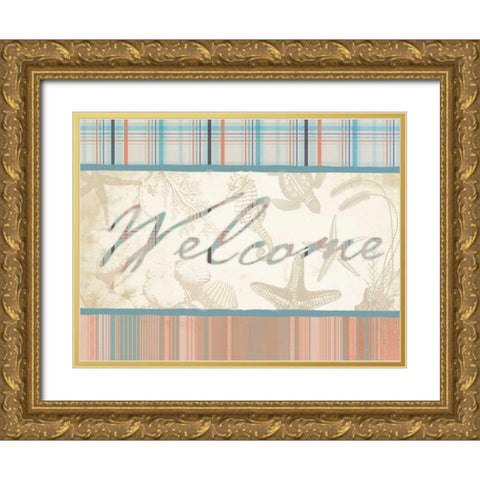 Welcome 2 Gold Ornate Wood Framed Art Print with Double Matting by Grey, Jace