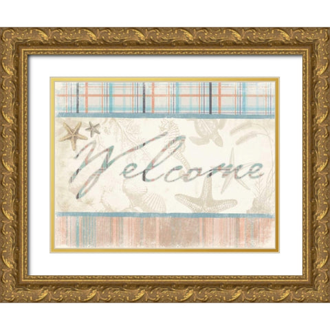 Welcome 3 Gold Ornate Wood Framed Art Print with Double Matting by Grey, Jace