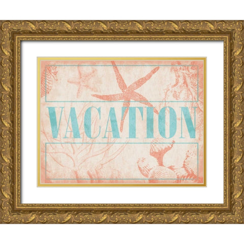 Vacation Shells Gold Ornate Wood Framed Art Print with Double Matting by Grey, Jace