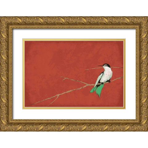 Birds A Gold Ornate Wood Framed Art Print with Double Matting by Grey, Jace