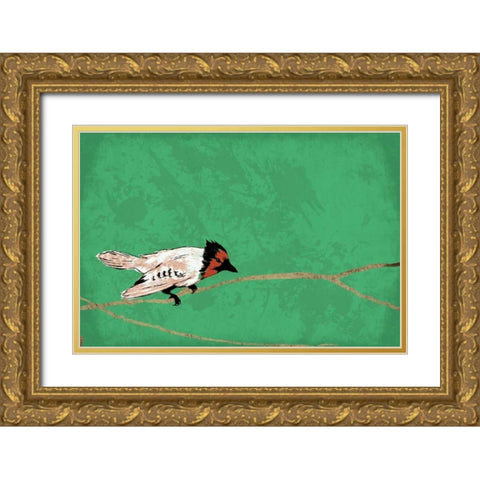 Birds B Gold Ornate Wood Framed Art Print with Double Matting by Grey, Jace