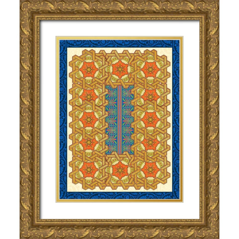 Patterns B Gold Ornate Wood Framed Art Print with Double Matting by Grey, Jace