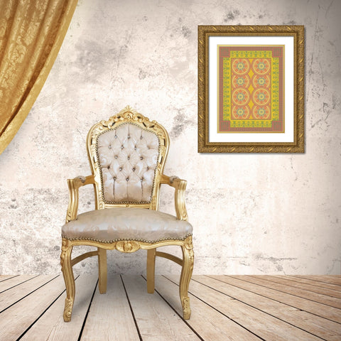 Patterns F Gold Ornate Wood Framed Art Print with Double Matting by Grey, Jace