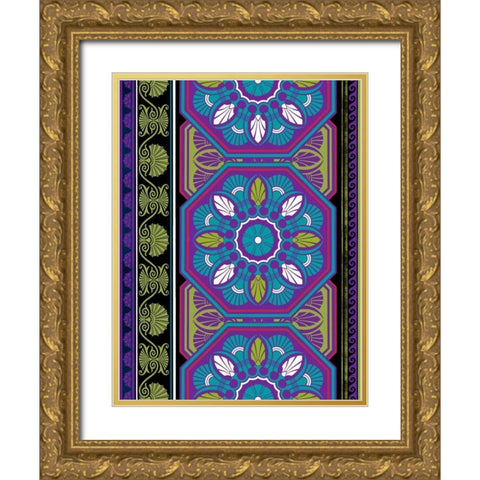Patterns J2 Gold Ornate Wood Framed Art Print with Double Matting by Grey, Jace