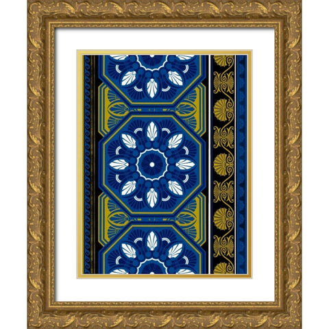Patterns J3 Gold Ornate Wood Framed Art Print with Double Matting by Grey, Jace