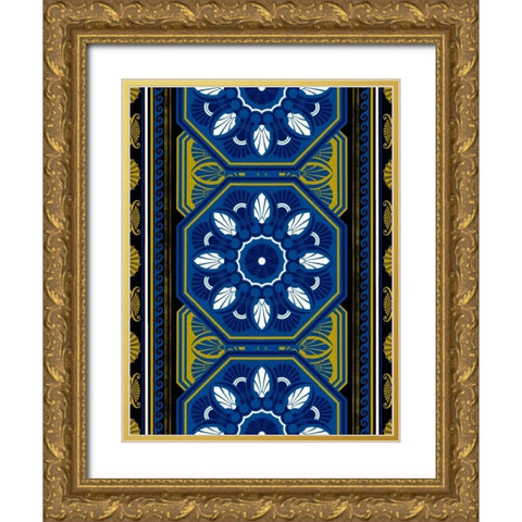 Patterns J4 Gold Ornate Wood Framed Art Print with Double Matting by Grey, Jace