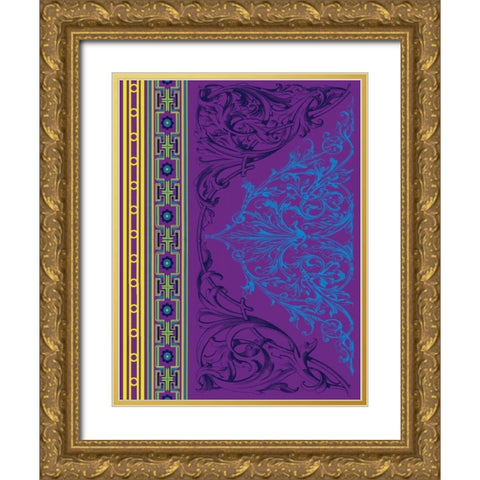 Patterns M3 Gold Ornate Wood Framed Art Print with Double Matting by Grey, Jace