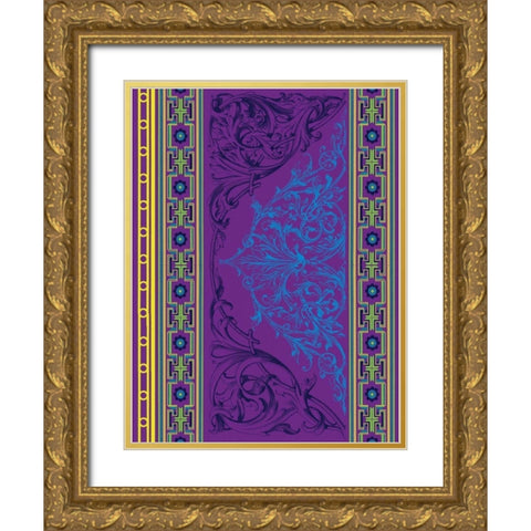 Patterns M Gold Ornate Wood Framed Art Print with Double Matting by Grey, Jace
