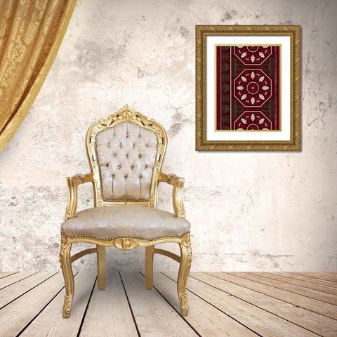 Patterns P Gold Ornate Wood Framed Art Print with Double Matting by Grey, Jace