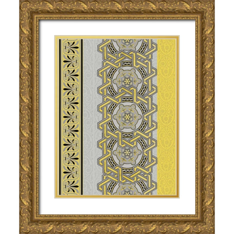 Patterns R Gold Ornate Wood Framed Art Print with Double Matting by Grey, Jace