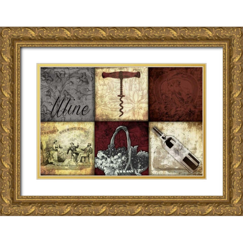 Wine Patch Gold Ornate Wood Framed Art Print with Double Matting by Grey, Jace