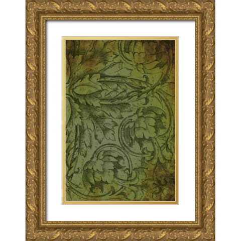 Pattern H Gold Ornate Wood Framed Art Print with Double Matting by Grey, Jace