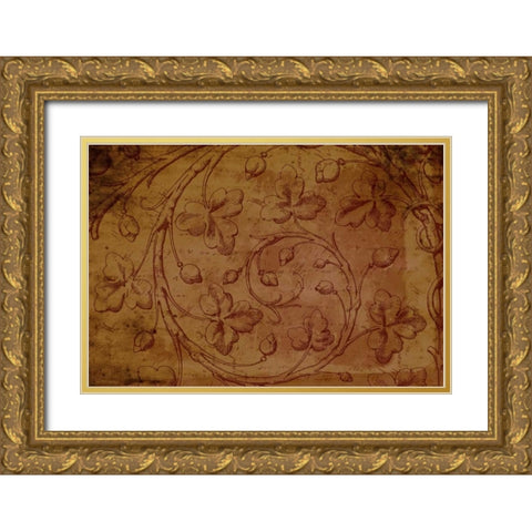 Pattern J Gold Ornate Wood Framed Art Print with Double Matting by Grey, Jace