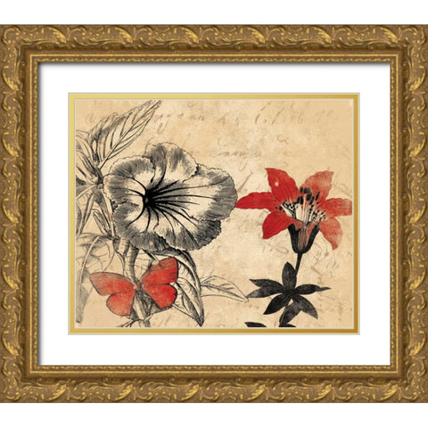 Wisdom Floral No  World Gold Ornate Wood Framed Art Print with Double Matting by Grey, Jace