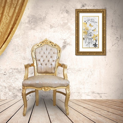Wisdom Floral Gold Ornate Wood Framed Art Print with Double Matting by Grey, Jace