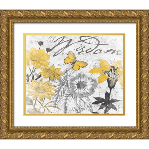 Wisdom Floral B Gold Ornate Wood Framed Art Print with Double Matting by Grey, Jace