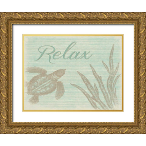 Relax C Gold Ornate Wood Framed Art Print with Double Matting by Grey, Jace