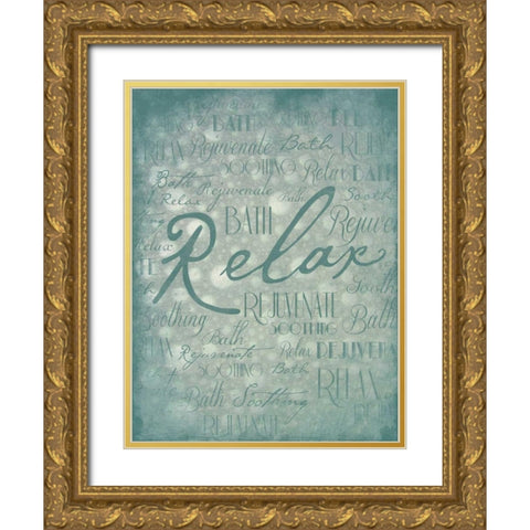 Relax Gold Ornate Wood Framed Art Print with Double Matting by Grey, Jace